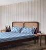Blue Geometrical 144 TC Cotton King Sized Double Bedsheet with 2 Pillow Covers Pebble Drift Collection