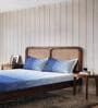Blue Geometrical 144 TC Cotton Queen Sized Double Bedsheet with 2 Pillow Covers Ombre Bliss Collection