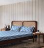 Blue geometrical 144 TC Cotton Queen Sized Double Bedsheet with 2 Pillow Covers Pebble Drift Collection