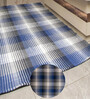 Blue Geometrical Cotton Hand Woven Carpet