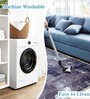 Blue Abstractal Microfiber 3 x 5 Feet Machine Made Carpet