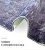 Blue Abstract Microfiber 3 x 5 Feet Machine Made Carpet