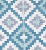 Blue Geometrical Polyproylene 4 ft x 6 ft Machine Made Picnic  Mats