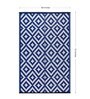 Blue Geometrical Polyproylene 4 ft x 6 ft Machine Made Picnic  Mats