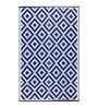 Blue Geometrical Polyproylene 4 ft x 6 ft Machine Made Picnic  Mats