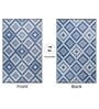 Blue Geometrical Polyproylene 4 ft x 6 ft Machine Made Picnic  Mats