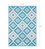Blue Geometrical Polyproylene 4 ft x 6 ft Machine Made Picnic  Mats