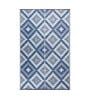 Blue Geometrical Polyproylene 4 ft x 6 ft Machine Made Picnic  Mats