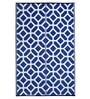 Blue Geometrical Polyproylene 4 ft x 6 ft Machine Made Picnic Mat