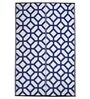 Blue Geometrical Polyproylene 4 ft x 6 ft Machine Made Picnic Mat