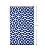 Blue Geometrical Polyproylene 4 ft x 6 ft Machine Made Picnic Mat