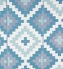 Blue Geometrical Polyproylene 6 ft x 9 ft Machine Made Picnic  Mats