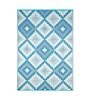 Blue Geometrical Polyproylene 6 ft x 9 ft Machine Made Picnic  Mats