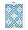 Blue Geometrical Polyproylene 6 ft x 9 ft Machine Made Picnic  Mats