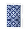 Blue Geometrical Polyproylene 6 ft x 9 ft Machine Made Picnic Mat