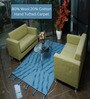 Blue Geometrical Wool Hand Tufted Carpet