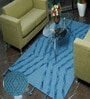 Blue Geometrical Wool Hand Tufted Carpet
