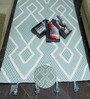 Blue Geometrical Wool Hand Tufted Carpet