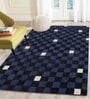 Blue Geometrical Wool 4 ft x 6 ft Hand Tufted Carpet