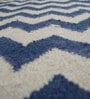 Blue Geometrical Wool 4 ft X 6 ft Flat Weaves