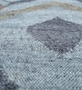 Blue Geometrical Wool 5 ft X 7'6 ft Flat Weaves