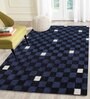 Blue Geometrical Wool 5 ft x 7 ft Hand Tufted Carpet