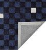 Blue Geometrical Wool 5 ft x 7 ft Hand Tufted Carpet