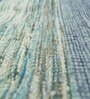Blue Geometrical Wool 5 ft X 8 ft Flat Weaves