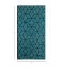 Blue Geometrical Wool 5 ft X 8 ft Rectangle Flat Weaves