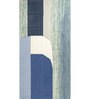 Blue Geometrical Wool 5 ft X 8 ft Flat Weaves