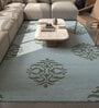 Blue Geometrical Wool 5 ft X 8 ft Flat Weaves