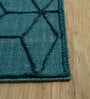 Blue Geometrical Wool 5 ft X 8 ft Rectangle Flat Weaves