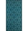 Blue Geometrical Wool 5 ft X 8 ft Rectangle Flat Weaves