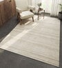 Blue Geometrical Wool 6 ft X 9 ft Hand Woven Carpet