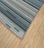 Blue Geometrical Wool 6 ft X 9 ft Flat Weaves
