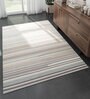 Blue Geometrical Wool 6 ft X 9 ft Flat Weaves