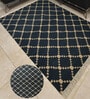 Blue Geometrical Wool 7X5 Feet Hand Woven Carpet
