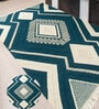 Blue Geometrical Wool 7X6 Feet Hand Woven Carpet