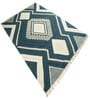 Blue Geometrical Wool 7X6 Feet Hand Woven Carpet