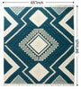 Blue Geometrical Wool 7X6 Feet Hand Woven Carpet