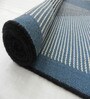 Blue Geometrical Wool 8X5 Feet Hand Woven Carpet