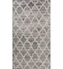 Blue Geometrical Wool and Viscose 5 ft X 8 ft Flat Weaves