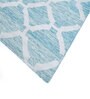 Blue Geometrical Wool and Viscose 5 ft X 8 ft Flat Weaves