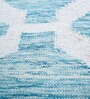Blue Geometrical Wool and Viscose 5 ft X 8 ft Flat Weaves