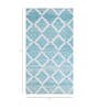 Blue Geometrical Wool and Viscose 5 ft X 8 ft Flat Weaves
