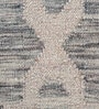 Blue Geometrical Wool and Viscose 5 ft X 8 ft Flat Weaves