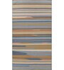 Blue Geometrical Wool and Viscose 6 ft X 9 ft Flat Weaves