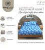Blue Glace Cotton Polka Print Elastic Fitted King Bedsheet With 2 Pillow Covers