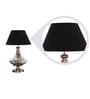 Genevieve Black Fabric Shade Night Lamp With Metal Base