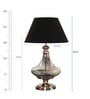 Genevieve Black Fabric Shade Night Lamp With Metal Base